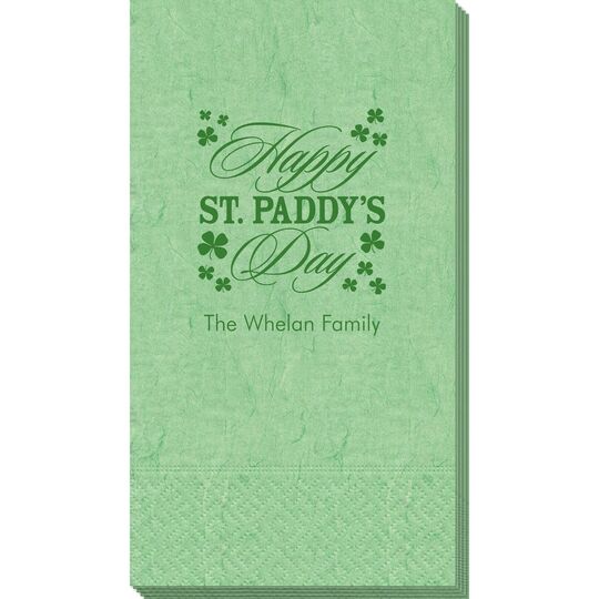 Happy St. Paddy's Day Clover Bali Guest Towels